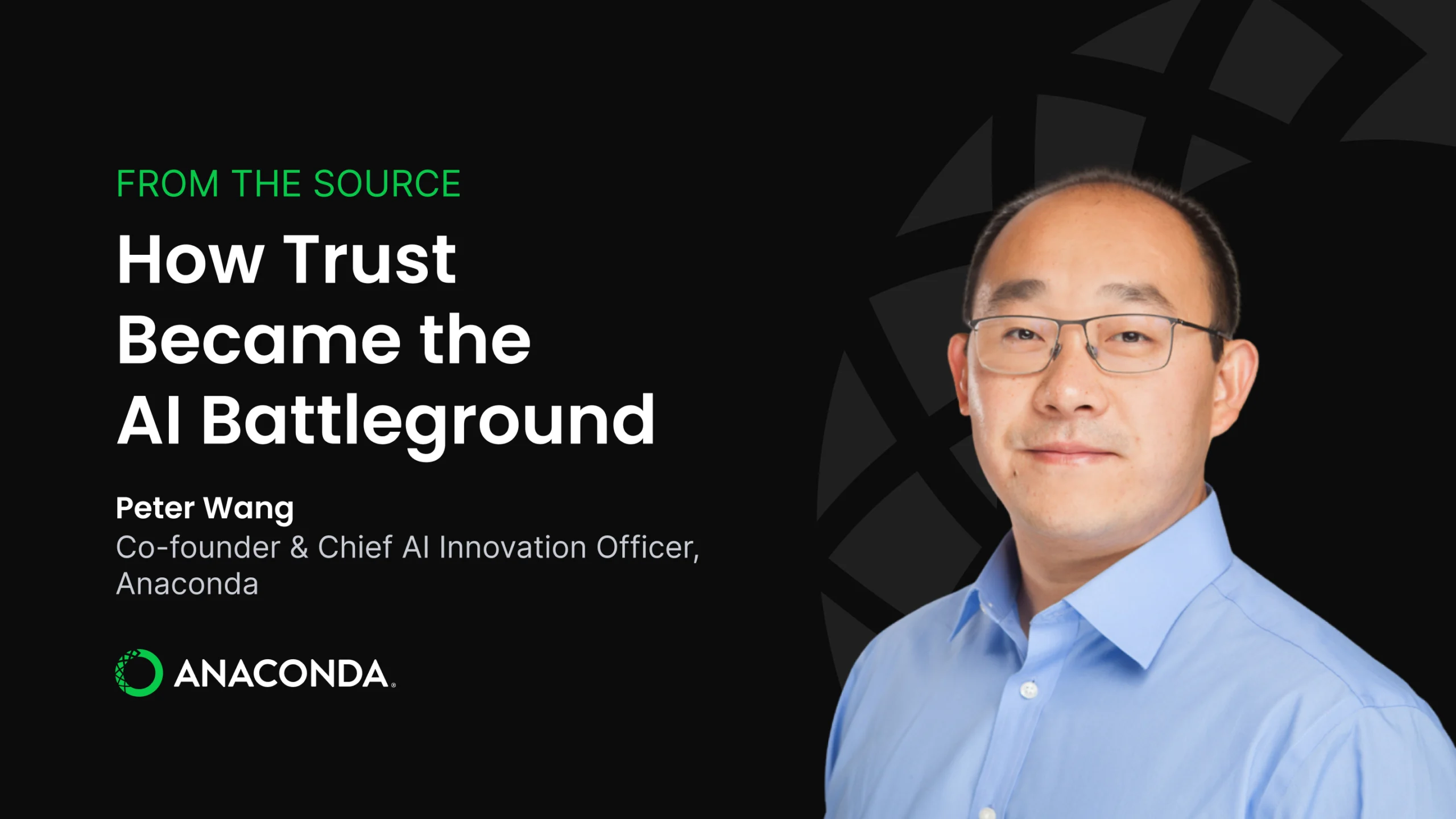 Blog post title and Peter Wang's head shot